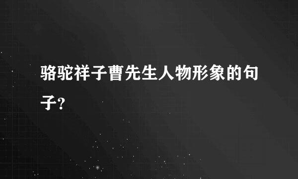 骆驼祥子曹先生人物形象的句子？