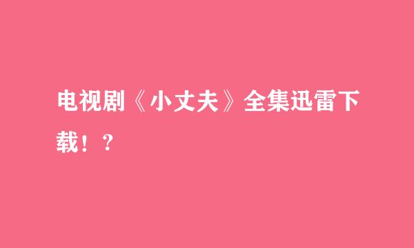 电视剧《小丈夫》全集迅雷下载！?