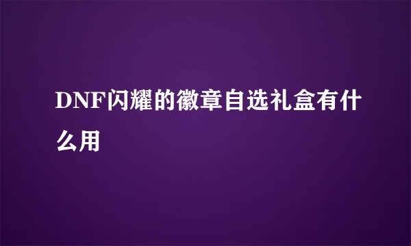 DNF闪耀的徽章自选礼盒有什么用