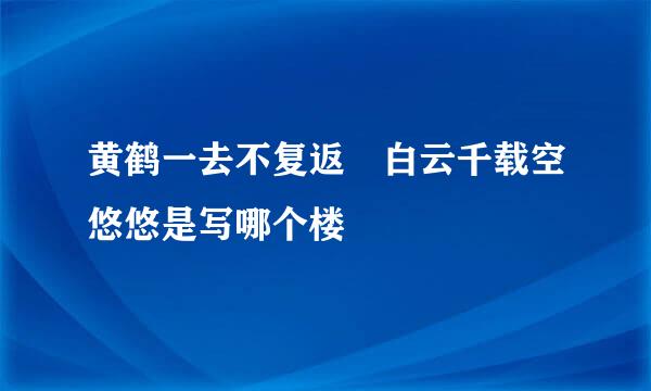 黄鹤一去不复返 白云千载空悠悠是写哪个楼