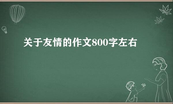 关于友情的作文800字左右