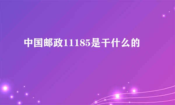 中国邮政11185是干什么的