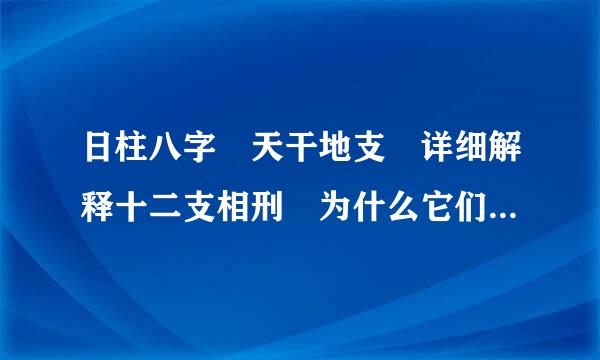 日柱八字 天干地支 详细解释十二支相刑 为什么它们相刑 相刑含义