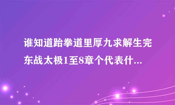 谁知道跆拳道里厚九求解生完东战太极1至8章个代表什么意思？