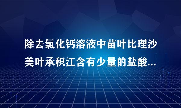 除去氯化钙溶液中苗叶比理沙美叶承积江含有少量的盐酸,不用指示来自剂的条件下,应加入的360问答试剂是