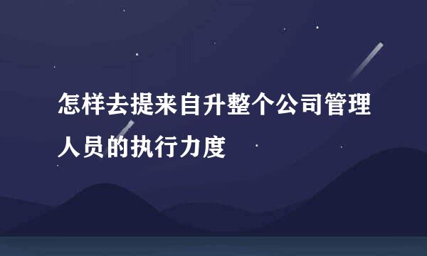 怎样去提来自升整个公司管理人员的执行力度