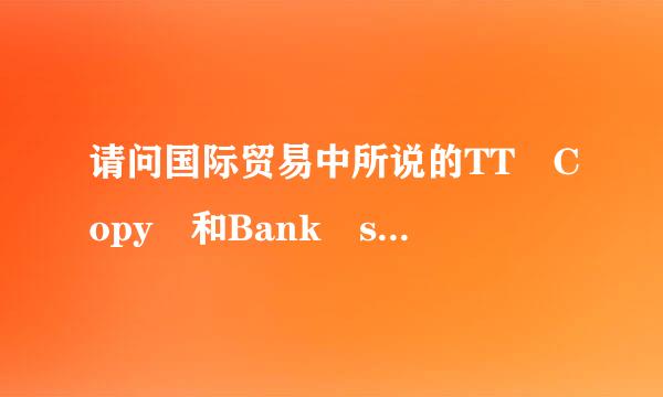 请问国际贸易中所说的TT Copy 和Bank slip 一样吗？谢谢。