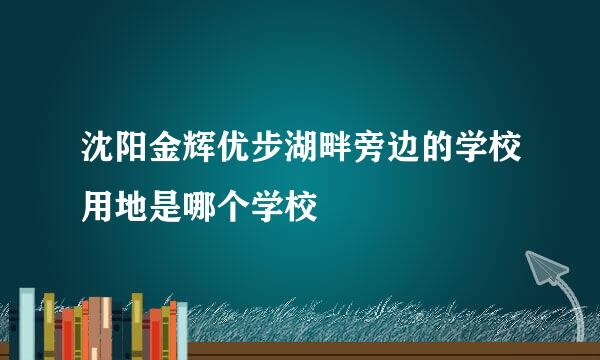 沈阳金辉优步湖畔旁边的学校用地是哪个学校