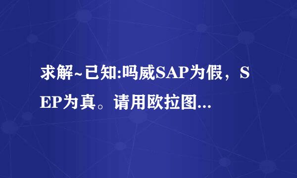 求解~已知:吗威SAP为假，SEP为真。请用欧拉图表示S与P可能具有的各种外延关系。