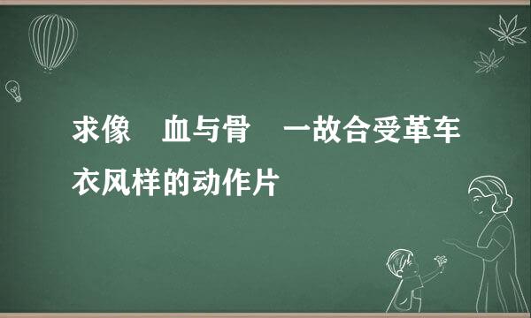 求像 血与骨 一故合受革车衣风样的动作片