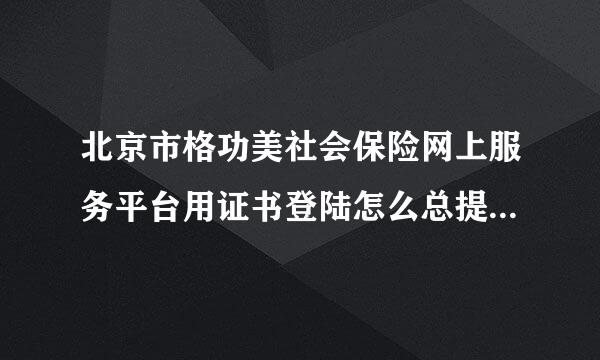 北京市格功美社会保险网上服务平台用证书登陆怎么总提示输入的密码验证错误?