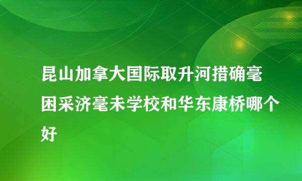 昆山加拿大国际取升河措确毫困采济毫未学校和华东康桥哪个好