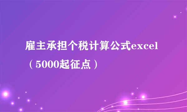 雇主承担个税计算公式excel（5000起征点）