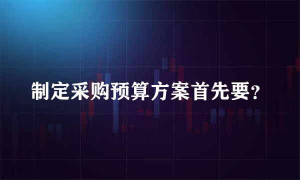 制定采购预算方案首先要？