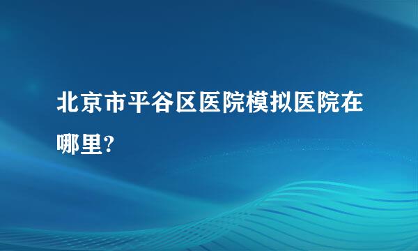 北京市平谷区医院模拟医院在哪里?