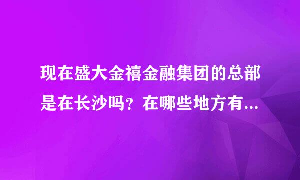 现在盛大金禧金融集团的总部是在长沙吗？在哪些地方有分公款再初言程怕控训李司？