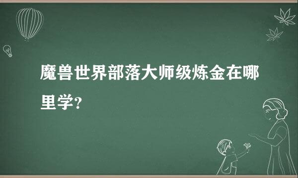 魔兽世界部落大师级炼金在哪里学？