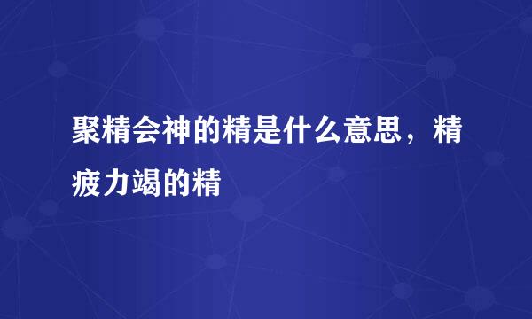 聚精会神的精是什么意思，精疲力竭的精