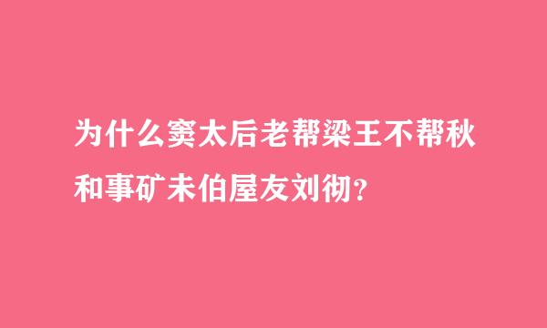 为什么窦太后老帮梁王不帮秋和事矿未伯屋友刘彻？