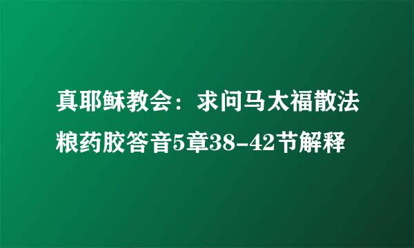 真耶稣教会：求问马太福散法粮药胶答音5章38-42节解释