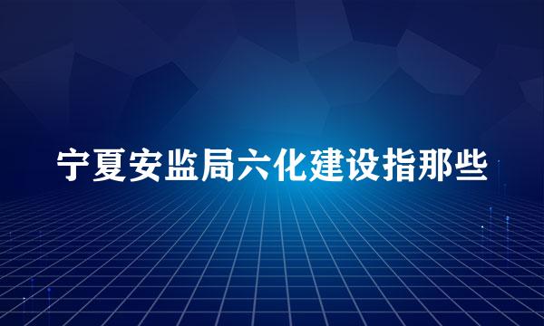 宁夏安监局六化建设指那些