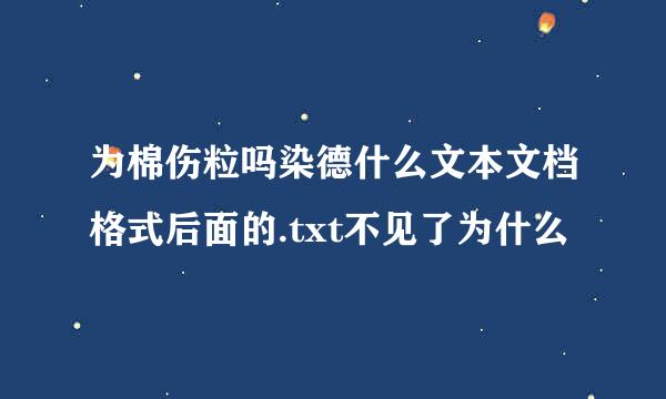 为棉伤粒吗染德什么文本文档格式后面的.txt不见了为什么