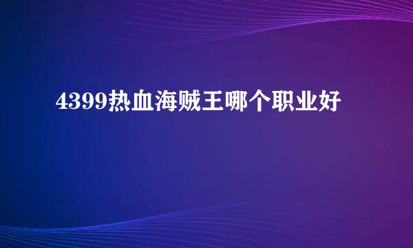 4399热血海贼王哪个职业好