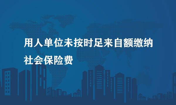 用人单位未按时足来自额缴纳社会保险费