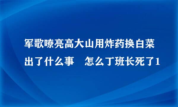 军歌嘹亮高大山用炸药换白菜出了什么事 怎么丁班长死了1