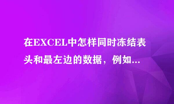 在EXCEL中怎样同时冻结表头和最左边的数据，例如想同时冻结第三行和第三列? 谢谢