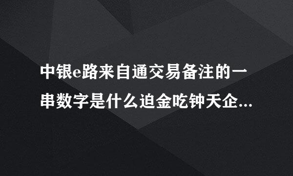 中银e路来自通交易备注的一串数字是什么迫金吃钟天企久刘控意思？