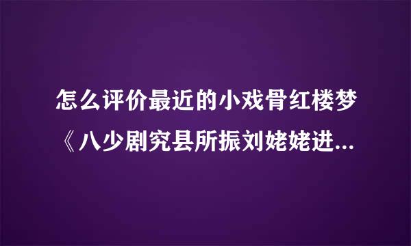 怎么评价最近的小戏骨红楼梦《八少剧究县所振刘姥姥进大观园》