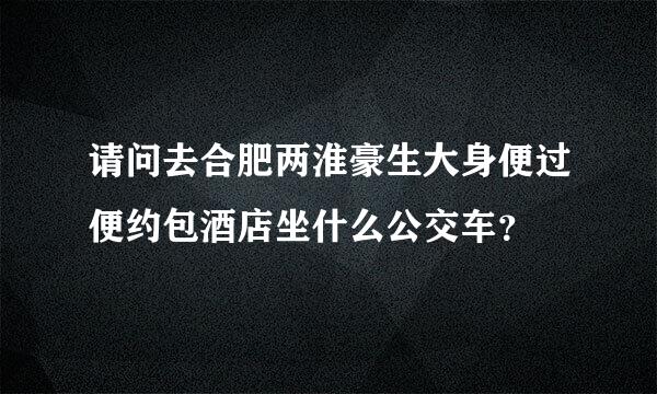 请问去合肥两淮豪生大身便过便约包酒店坐什么公交车？