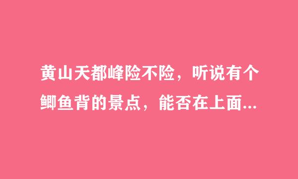 黄山天都峰险不险，听说有个鲫鱼背的景点，能否在上面翻跟斗拍照留念？好像现在都有护栏吧？急，在线等，