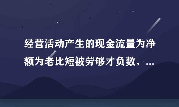 经营活动产生的现金流量为净额为老比短被劳够才负数，银行不允许为负，我公司贷款650万，我应该修改那几来自个数字呢