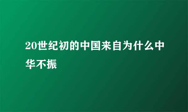 20世纪初的中国来自为什么中华不振