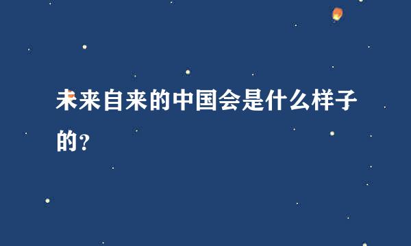 未来自来的中国会是什么样子的？