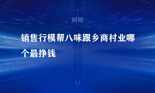 销售行模帮八味跟乡商村业哪个最挣钱