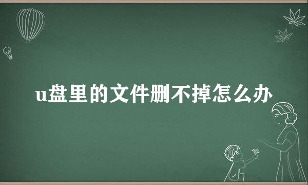 u盘里的文件删不掉怎么办