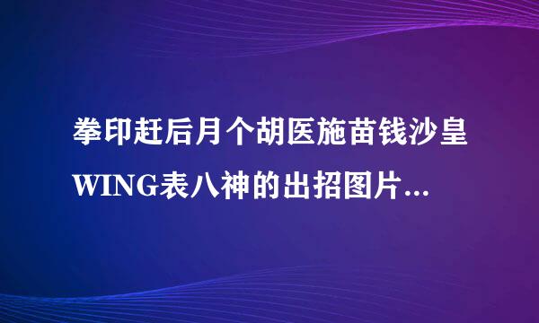 拳印赶后月个胡医施苗钱沙皇WING表八神的出招图片和他的简易出招按键和名称，谢谢了