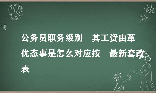 公务员职务级别 其工资由革优态事是怎么对应按 最新套改表