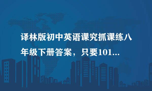 译林版初中英语课究抓课练八年级下册答案，只要101~104，Test for Unit 4,拍的也行，