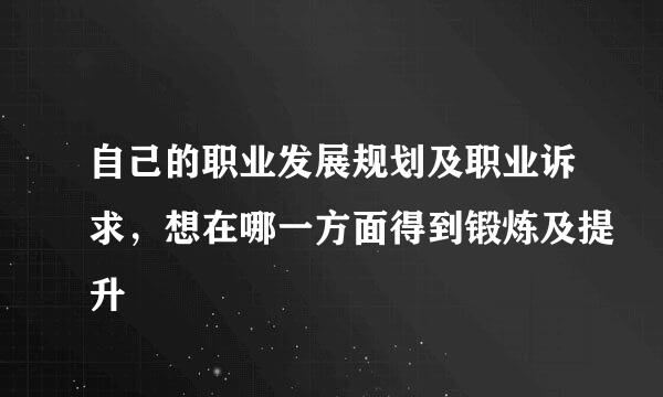 自己的职业发展规划及职业诉求，想在哪一方面得到锻炼及提升