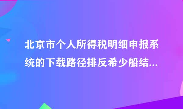 北京市个人所得税明细申报系统的下载路径排反希少船结促印在哪？3.0版