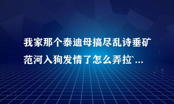 我家那个泰迪母搞尽乱诗垂矿范河入狗发情了怎么弄拉``还滴血诶，我家还有两条公狗是和她苦字福答原哪条象管住一起的，怎么办拉。。来自