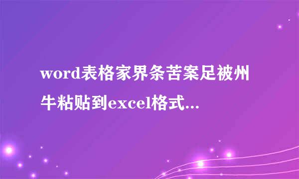 word表格家界条苦案足被州牛粘贴到excel格式发生变化的问题