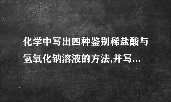 化学中写出四种鉴别稀盐酸与氢氧化钠溶液的方法,并写出有关反应的化学方程式.请用学过的化学知识解释,用石灰乳粉刷过的墙壁为什么日久会变硬?