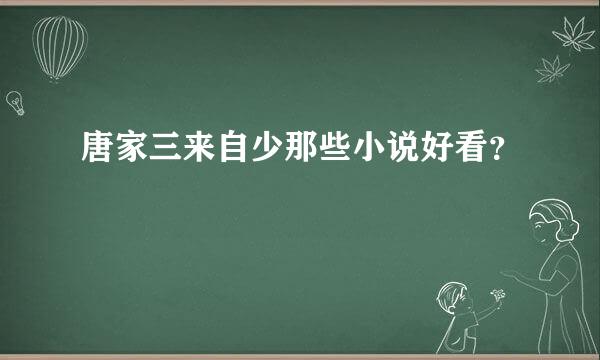 唐家三来自少那些小说好看？