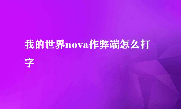 我的世界nova作弊端怎么打字