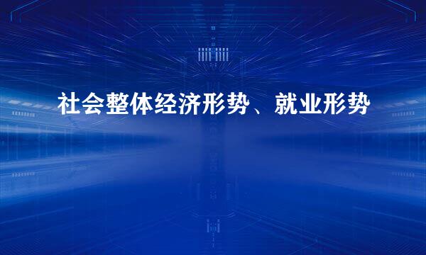 社会整体经济形势、就业形势